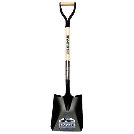 SEYMOUR MIDWEST Shovel, 9-1/2 in W 14 ga Steel Blade, American Ashwood Handle W/ D-Grip 49333